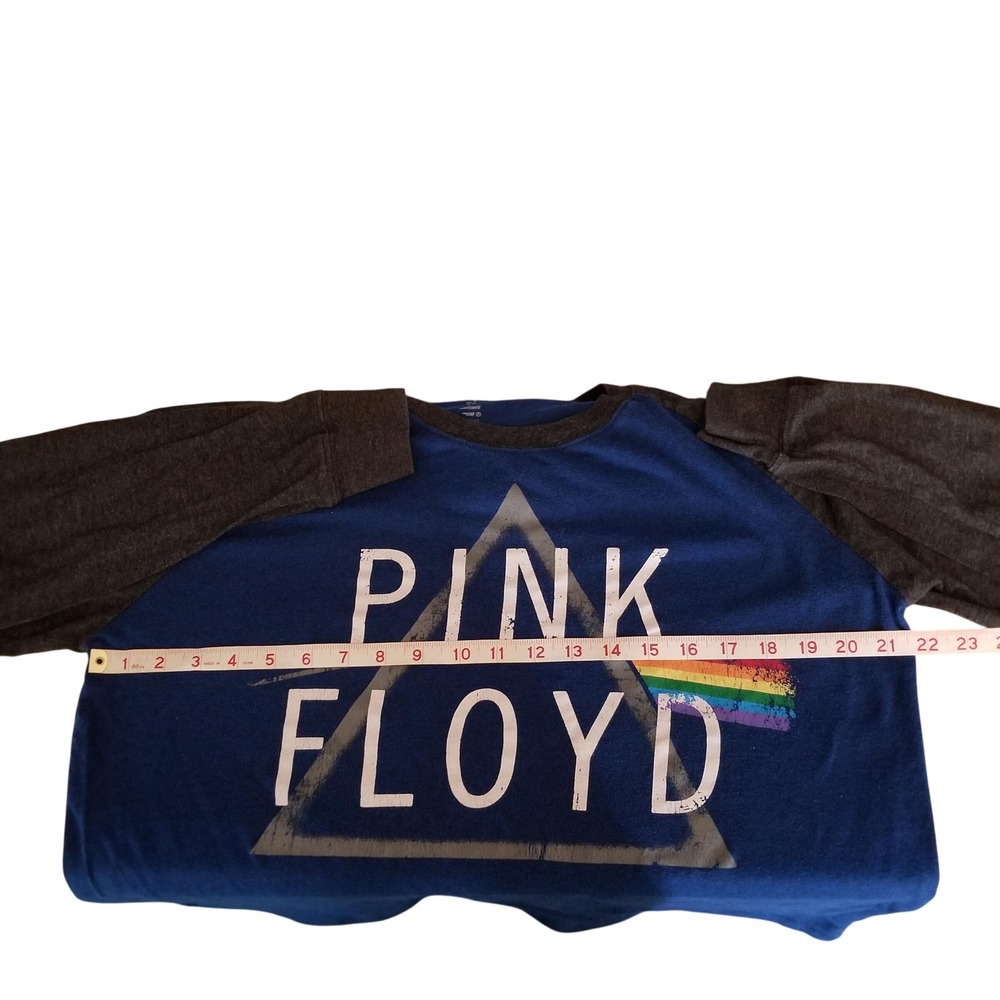 Pink Floyd Mens Dark Side of the Moon Raglan Long Sleeve Graphic T-Shirt Blue L - Picture 6 of 7